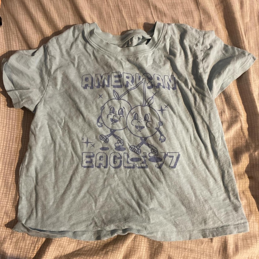American Eagle Cherry Graphic Baggy Tee Small
